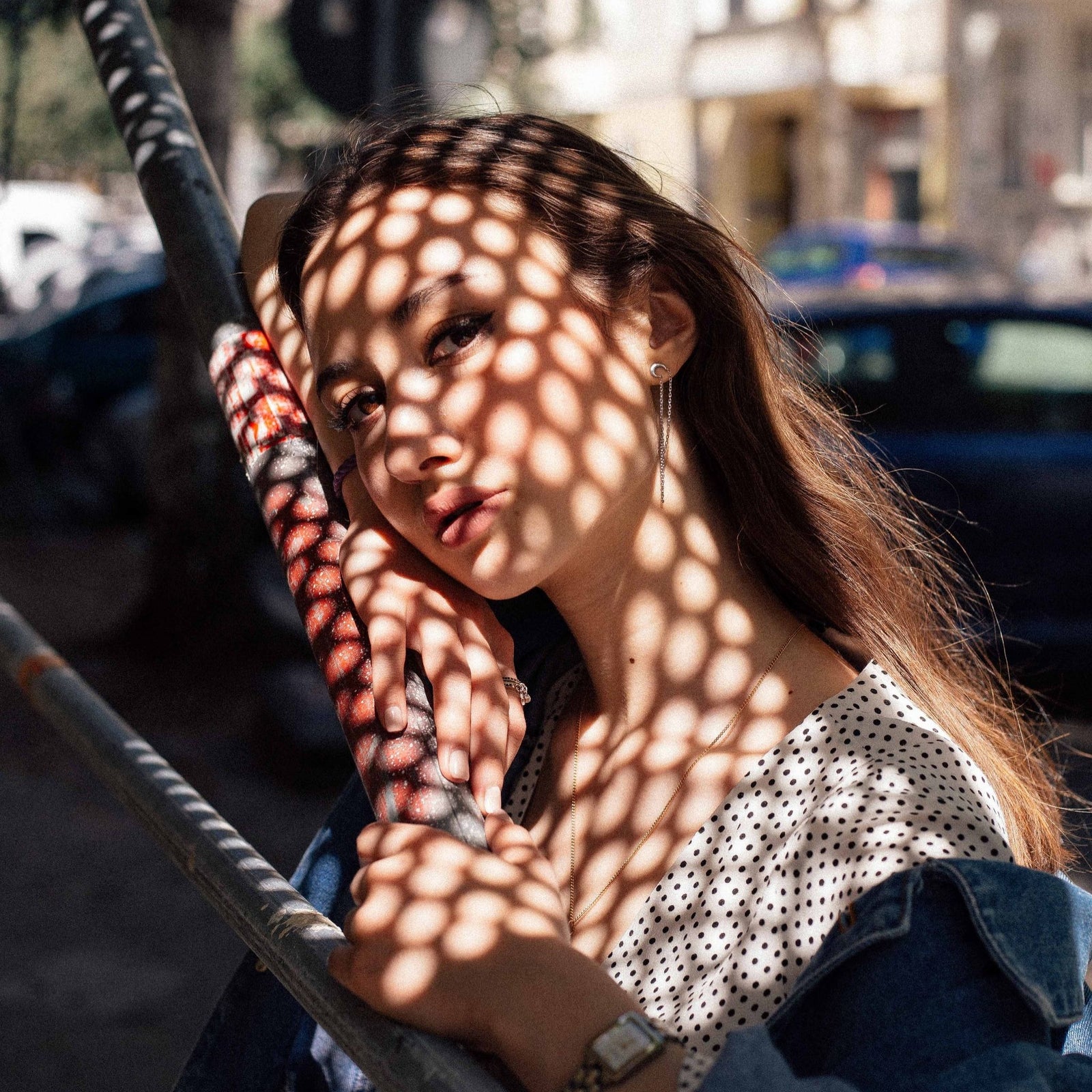Wine and bar accessory bottle drape catches bottle drip in silk pink polka dot and stripes on blue drapes elegantly on bottle